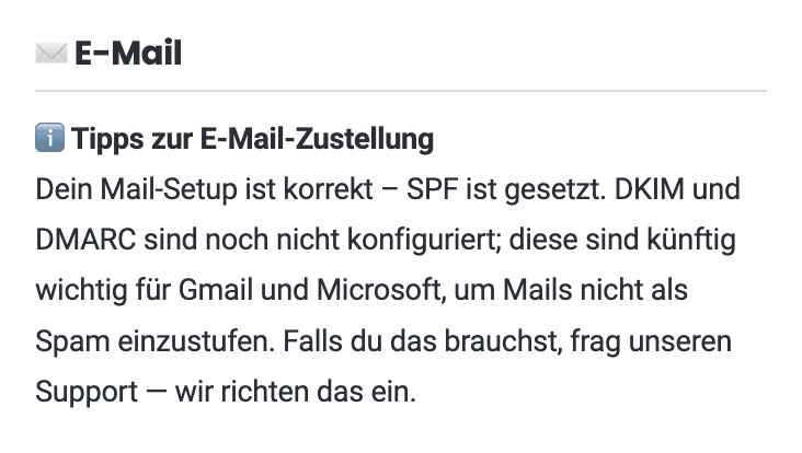 turbocheck AI E-Mail-Empfehlungen