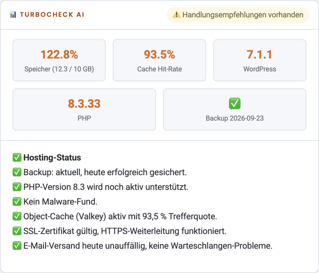 turbocheck AI Hosting-Status
