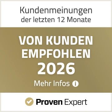 ProvenExpert-Siegel: Von Kunden empfohlen 2026