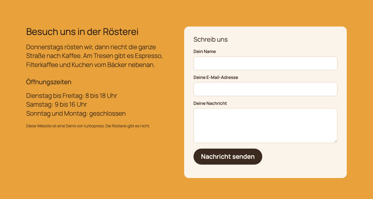 Kontaktformular der Demo-Website mit Contact Form 7 6.2.2, nach dem Update unverändert